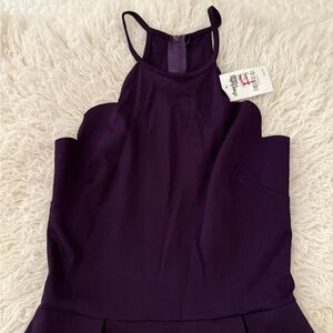 Elegant Purple Sleeveless Dress